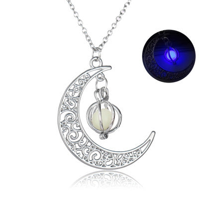 Fashion Luminous Moon Stone Healing Necklace for Women