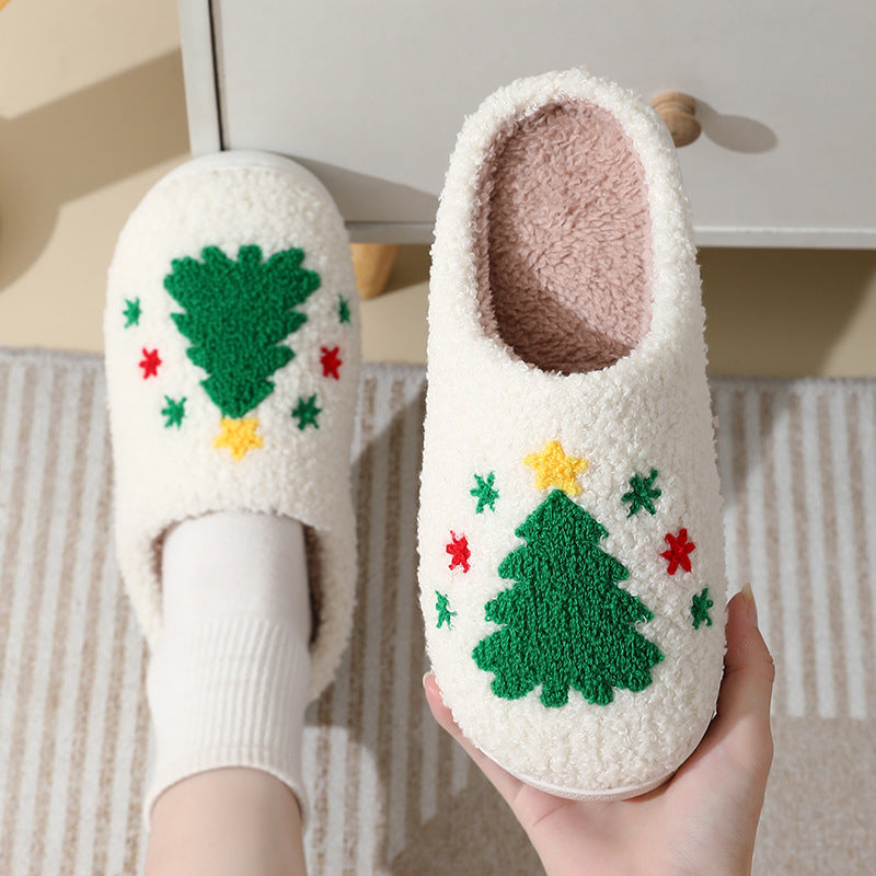 Cute Cartoon Santa Claus Cotton Slippers for Couples