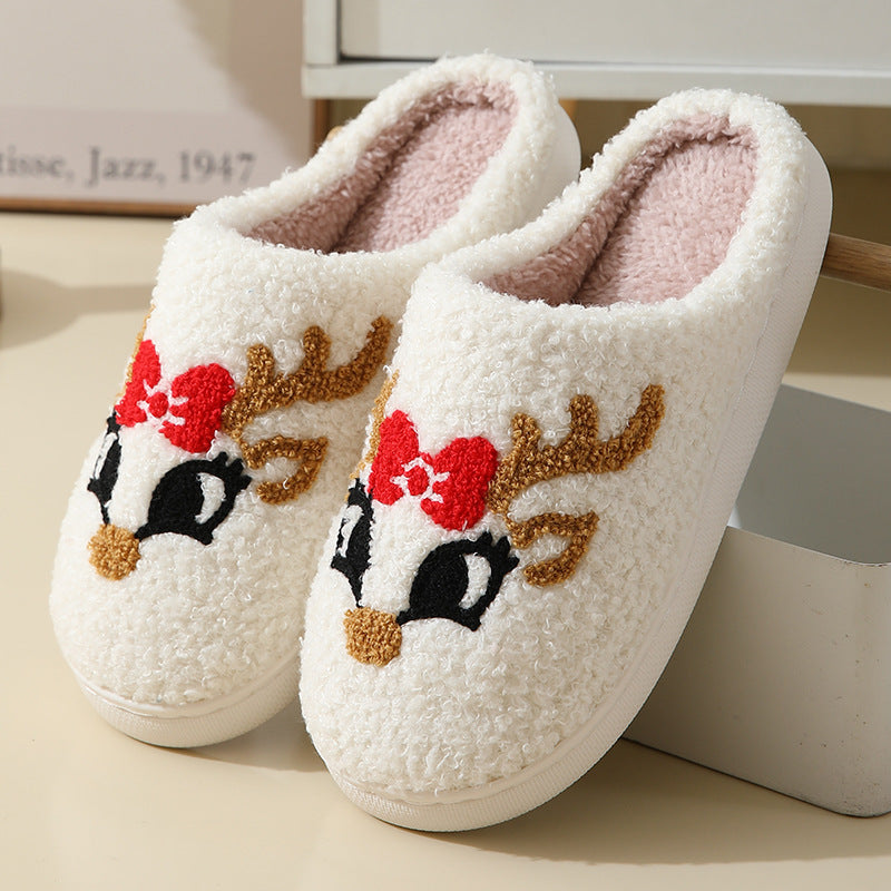 Cute Cartoon Santa Claus Cotton Slippers for Couples