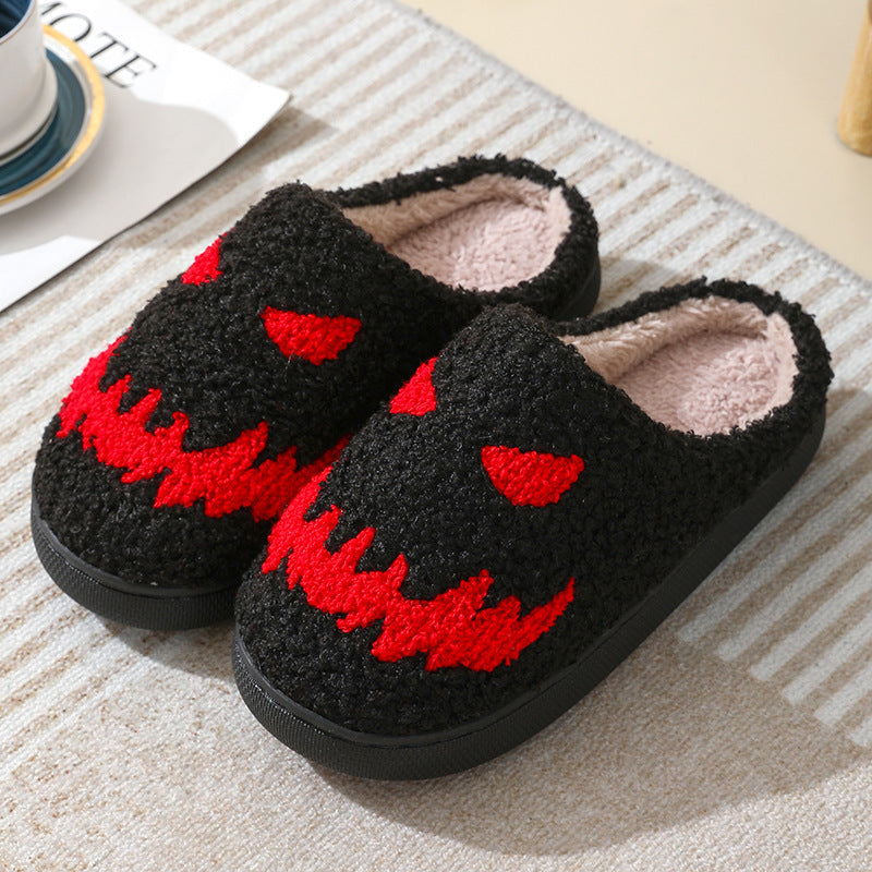 Halloween Skull Cartoon Print Cotton Slippers for Couples