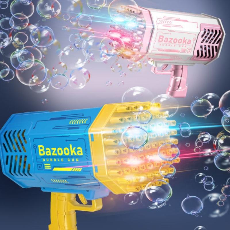 Bubble Gun Rocket 69 Holes Automatic Blower with Light for Kids