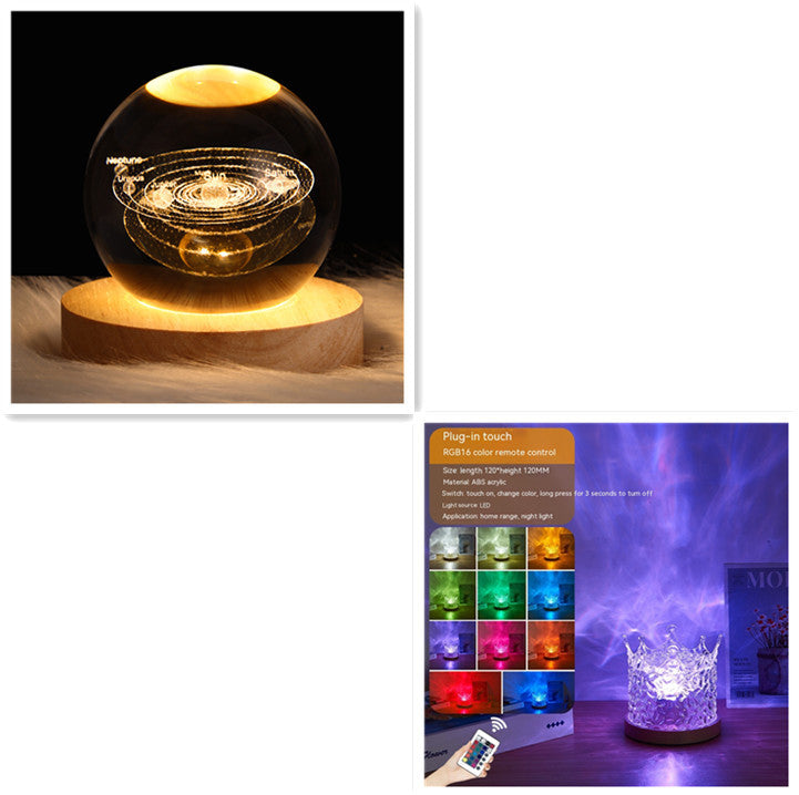 LED Water Ripple Projector Lamp - RGB USB Night Light