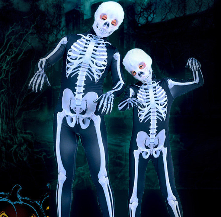 Scary Skeleton Jumpsuit for Halloween Carnival