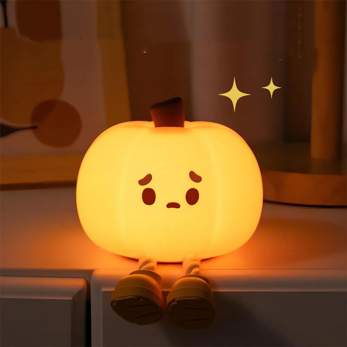 Halloween Pumpkin Night Light - Cute Rechargeable Silicone Lamp