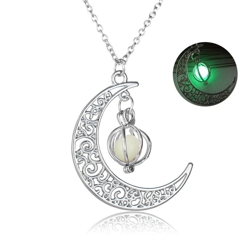 Fashion Luminous Moon Stone Healing Necklace for Women