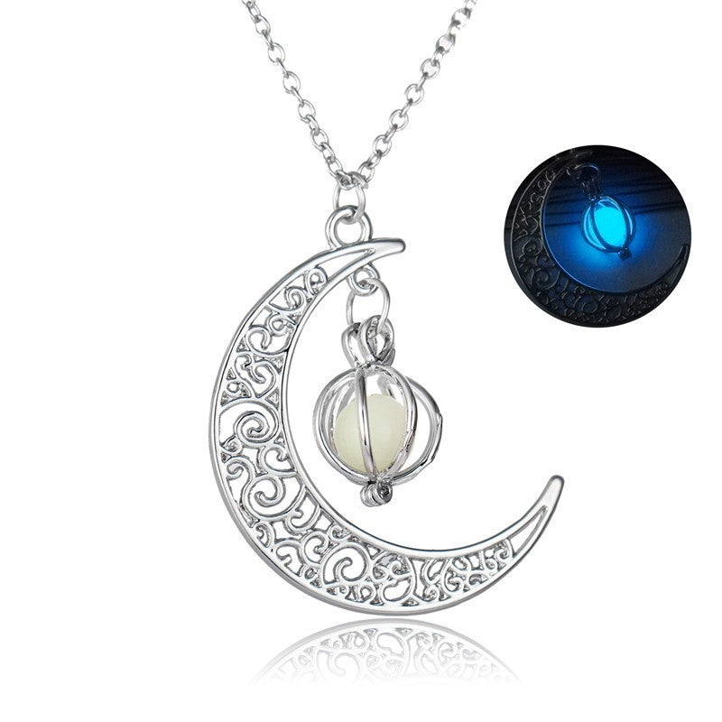 Fashion Luminous Moon Stone Healing Necklace for Women