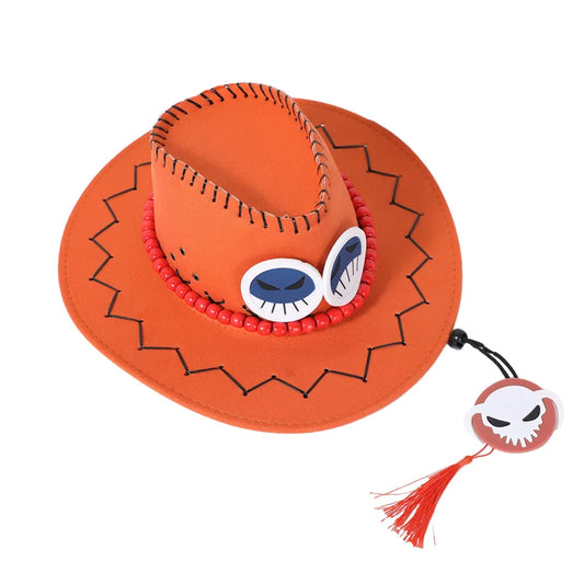 Anime Ace Cosplay Orange Cowboy Cap