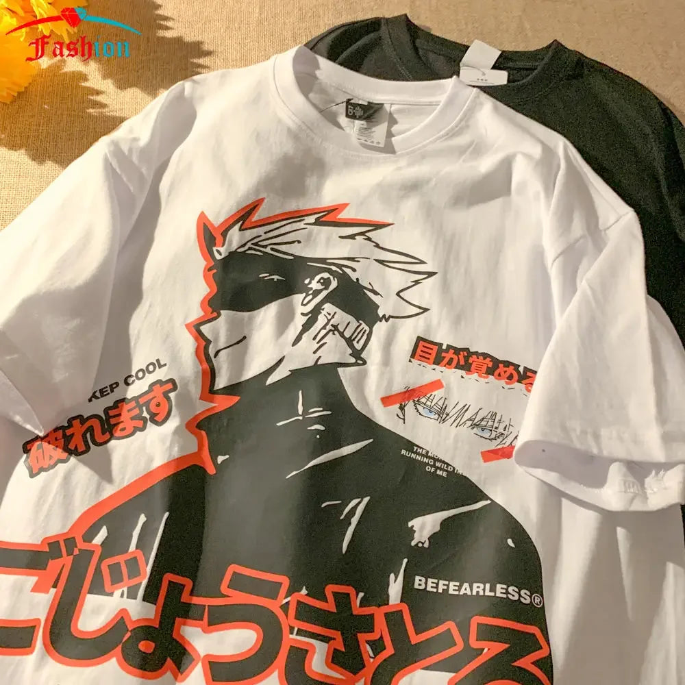 Harajuku Oversized Jujutsu Kaisen T-Shirt for Women