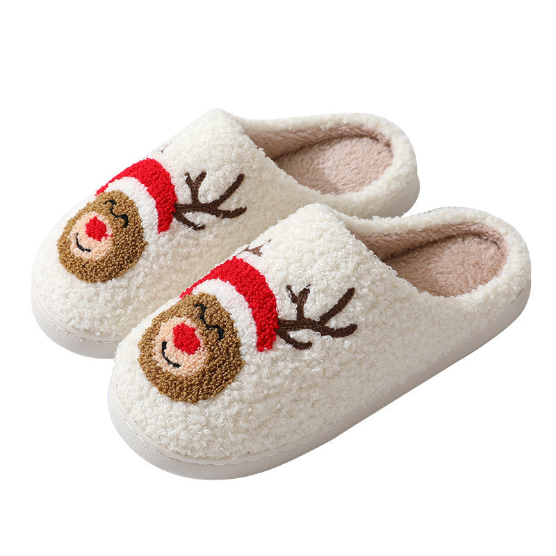 Cute Cartoon Santa Claus Cotton Slippers for Couples